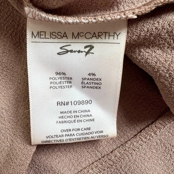Melissa McCarthy Seven7 Brown Nude top Blouse Short sleeve - Picture 6 of 8